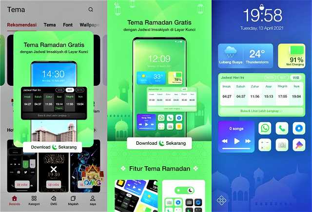 OPPO A54 Pantau Jadwal Berbuka Puasa Live dengan Tema Gratis 