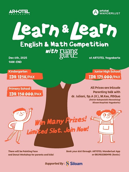 ARTOTEL Yogyakarta Rayakan WORLD CHILDREN DAY Dengan LEARN and LEARN English n Math Competition