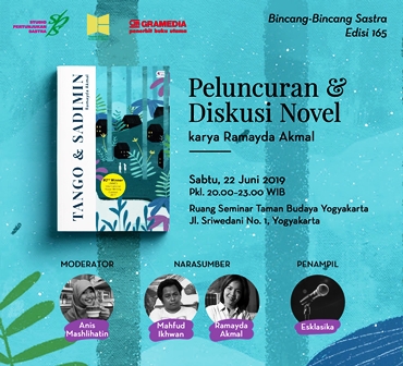 Bincang-Bincang Sastra, Peluncuran dan Diskusi Novel Tango dan Sadimin Karya Ramayda Akmal