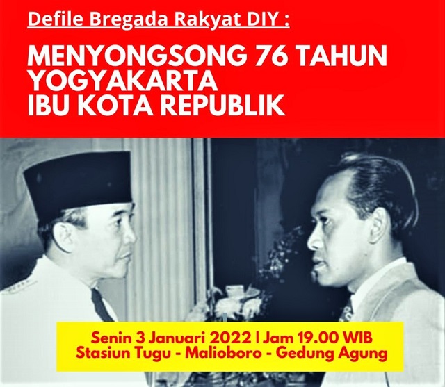 Warga Jogja Gelar Defile 76 Tahun Yogya Ibukota RI, Senin Malam, 3 Januari 2022