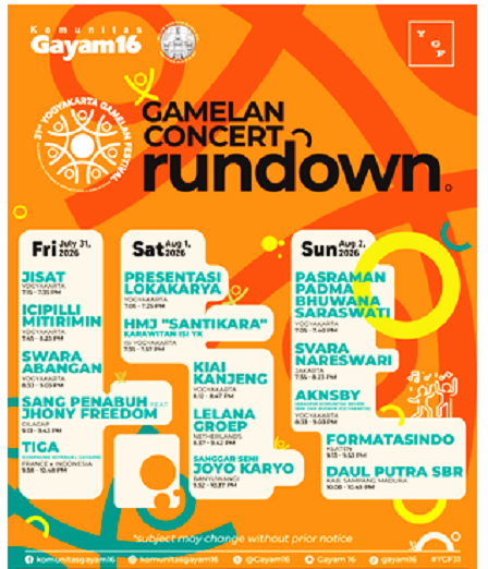 LELANA GROEP, Kelompok Gamelan Dari Belanda Tampil Sabtu Malam, 1 Agustus, Di Yogyakarta Gamelan Festival 2026, Plaza Ngasem
