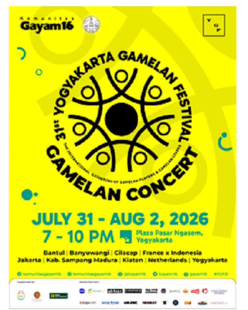 Penabuh Gamelan Dari Perancis Jumat Malam, 31 Juli, Tampil Di YGF 2026, Plaza Ngasem Yogyakarta