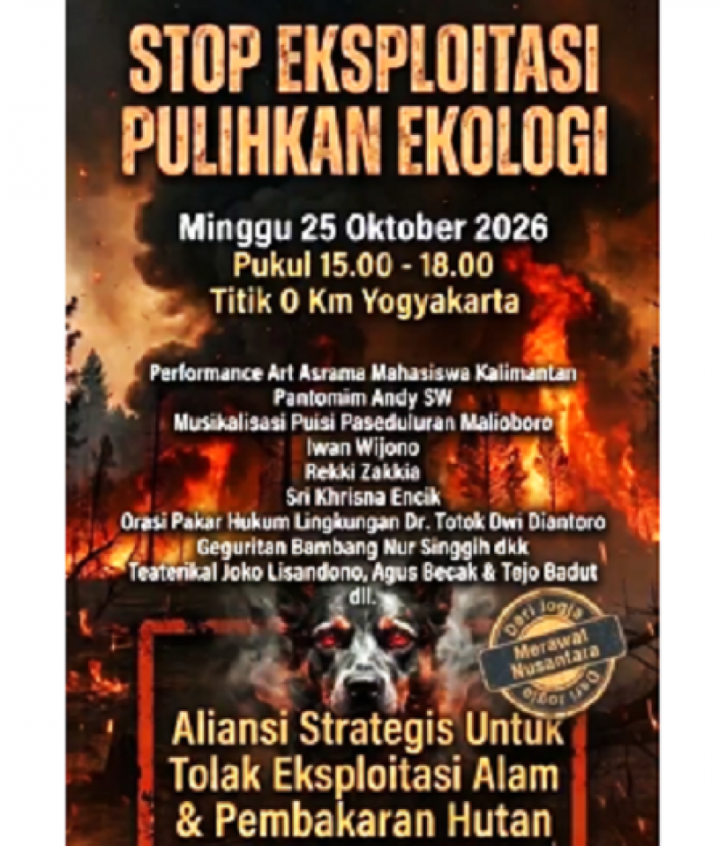 AKTIVIS YOGYA Gelar Aksi Keprihatinan, STOP EKSPLOITASI, PULIHKAN EKOLOGI
